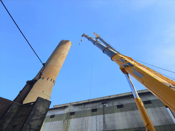 金川铜厂钢结构烟囱拆除